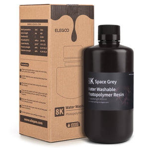 【Pre-order】ELEGOO 8K Water-washable Resin 1000G*2 Space Grey 3D Photopolymer Resin ELEGOO